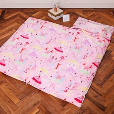 鴻宇 兒童防蹣可機洗兩用睡袋, 100%棉 睡袋布套, 135X150CM 台灣製, 150 x 135cm, 公主城堡