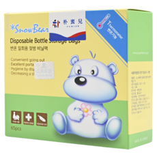 Snow Bear 小白熊 感溫拋棄式奶瓶袋 65入, 體感溫度辨識, 衛生方便, 1盒