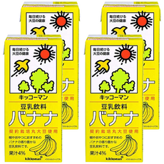 KIKKOMAN 龜甲萬 豆乳 香蕉風味，果汁4%, 200ml, 4入