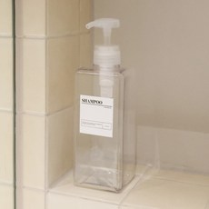 洗髮精分裝瓶 透明 650ml+貼紙, 1套