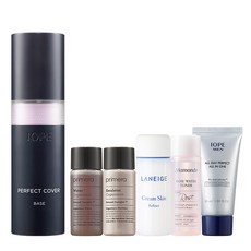 아이오페 퍼펙트 커버 베이스 2호 퍼플 35ml + 아모레퍼시픽 기초케어 5종, 혼합 색상, 1세트