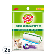 3M Scotch-Brite 百利 長短兩用地板黏把補充包 50張 3捲, 2包