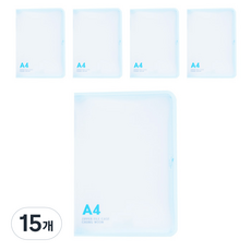 에코청운 PP 뉴 칼라 지퍼 화일 A4, 하늘, 15개