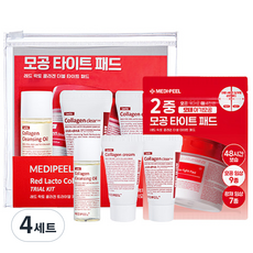 메디필 레드 락토 콜라겐 트라이얼 키트 클렌징 오일 20ml + 클리어 품 15ml + 토너 패드 5p + 크림 15g + 지퍼백 세트, 4세트