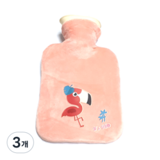 배리툴 보온 물주머니 플라밍고 500ml, 3개