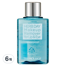 더페이스샵 허브데이 워터프루프 립 앤 아이 메이크업 리무버, 130ml, 6개