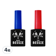 BESSIE 美甲膠組 Set, 美甲基礎底膠11毫升1入+美甲封層膠11毫升1入, 4組