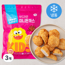 푸디버디 부드러운 미니돈까스 (냉동), 480g, 3개 - 아기돈까스