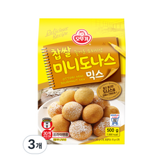 오뚜기 찹쌀 미니 도나스 믹스가루, 500g, 3개