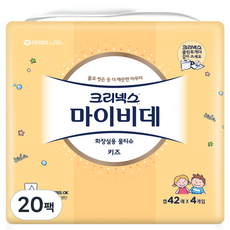 마이비데 크리넥스 키즈 화장실용 물티슈 캡형, 42매, 20개