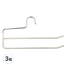 SHIMOYAMA 浸膠雙排褲架 5個, 白色, 3組