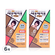 세븐에이트 칼라크림 염모제 60g, 6호 자연스런 갈색, 6개