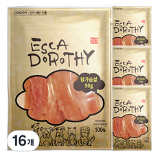  에스카도로시 국내산 수제 애견간식, 닭가슴살 맛, 50g, 16개 