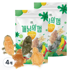 개님의상점 터틀 앤 크러커다일 반려 동물 덴탈 껌 90g, 치킨 + 고구마 혼합맛, 84g, 4개 - 개님의상점