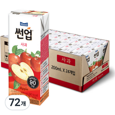 썬업 사과주스, 200ml, 72개