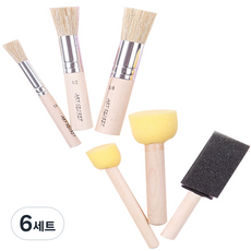 Art Secret 藝術家的秘密 2836S錢錢模板海綿刷, 6種刷子, 6組