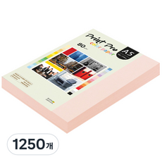 종이문화 프린트 프로 칼라 복사용지 No 22 라이트핑크 80g, A5, 1250개