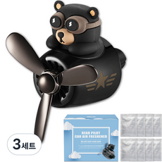 멜린 베어 파일럿 프로펠러 차량용 송풍구 방향제 + 방향제 리필 8p 세트, 3세트, 오션 아로마