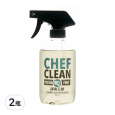 CHEF CLEAN 淨毒五郎 蔬果清潔劑噴頭罐, EcoCert認證, 植物來源, 溫和清潔, 節省用量, 400ml, 2瓶