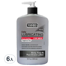 LUCKY SUPER SOFT 三效男用無香身體乳液 444ml 6入組, 男士保濕首選, 6入