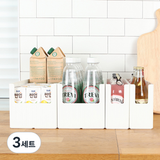가쯔 다용도 팬트리 수납 정리함 중형 2p + 대형 2p, 3세트