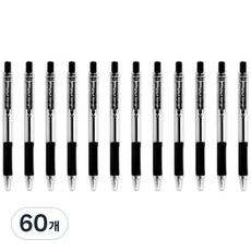 더블에이 트라이터치 볼펜 0.7mm, 60개, 블랙