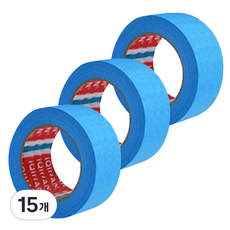 다다 칼라 마스킹 종이테이프 30mm x 15m, 블루, 15개
