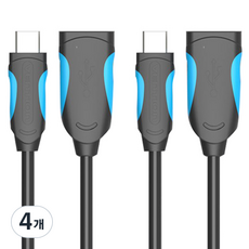 벤션 무산소 OTG 케이블 C타입 25cm, 블랙 + 블루, 4개