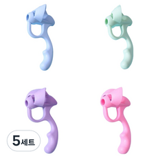 One River矽膠握筆矯正器 4件組, 5套, 藍色、粉紅色、紫色、檸檬綠