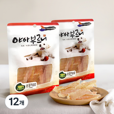  야아부르니 국내산 강아지 수제간식, 순 닭가슴살, 12개 