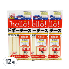 도기맨 헬로 치즈 스틱 강아지 간식 6p, 치즈맛, 72g, 12개