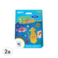 AMOS 阿摩司 創意貼鑽DIY Set, 海洋主題, 寶石珠子, 主題貼紙, 6歲+, F款海洋, 2盒