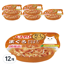 챠오츄르 이나바 고양이 다시스프컵, 참치&게맛살&치어, 60g, 12개