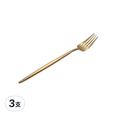 邸家本舖 歐風304不鏽鋼土豪金甜點叉, 土豪金, 3支
