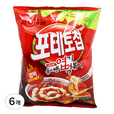 농심 포테토칩 엽떡 오리지널맛, 50g, 6개