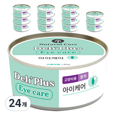 네츄럴코어 고양이 델리플러스 아이케어 간식캔, 참치맛, 80g, 24개
