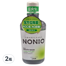 LION 獅王 NONIO 終結口氣漱口水，薄荷清新，去除99.9%口臭，全方位清潔, 600ml, 2瓶