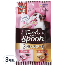 유니참긴노스푼 고양이 냥스푼 습식 간식 10개입, 혼합맛(참치 / 닭가슴살), 100g, 3개