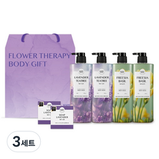 해피바스 플라워테라피 바디 3종 x 2p 선물세트 + 쇼핑백, 3세트
