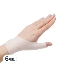 메디앤스토리 실리콘 좌우 손목보호대 흰색, 6세트