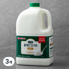 서울우유 더진한 순수 플레인 요거트, 2.45L, 3개