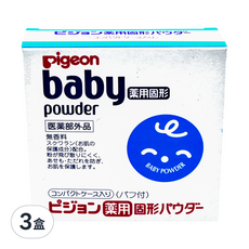 pigeon 貝親 粉餅型爽身粉, 45g, 3盒