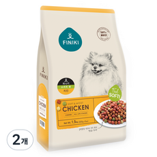 피니키 소프트볼 치킨 강아지 건식사료, 닭, 1.5kg, 2개