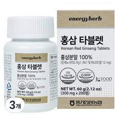 농협 에너지허브 홍삼 타블렛 60g, 3개, 200정