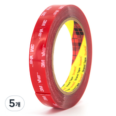 스카치 3M 강력 다용도 폼 투명 양면테이프 18mm x 3m, 5개