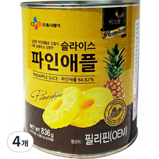 이츠웰 프리미엄 파인애플 슬라이스 통조림, 836g, 4개