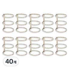 코히모 3공 다꾸 메탈 바인더링 25mm 4W139, 실버, 40개 실버, 40개