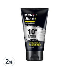 MEN'S Biore抗黑頭粉刺洗面乳，有效清潔臉部健康透亮，告別老廢角質, 100g, 2條