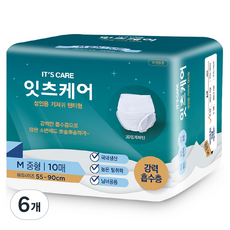 잇츠케어 남녀공용 성인용 기저귀 팬티형, 중형, 6개, 10개입