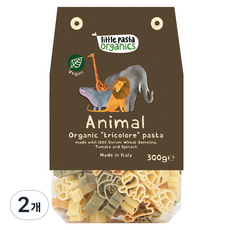 리틀파스타오가닉스 아동용 유기농 파스타 애니멀, 300g, 2개